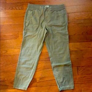 Green Lou and grey tapered pants